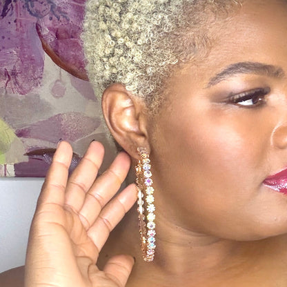 Watch me shine large hoop earrings