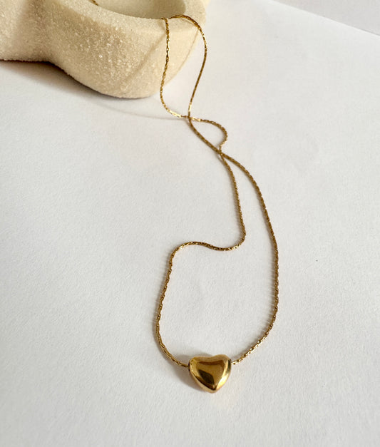Golden Heart Pendant Necklace